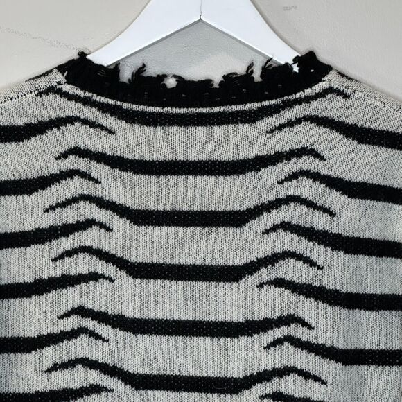 Sandrine Rose Zebra Cashmere Wool Blend Sweater Oversized Women's Small NWT - Picture 6 of 11